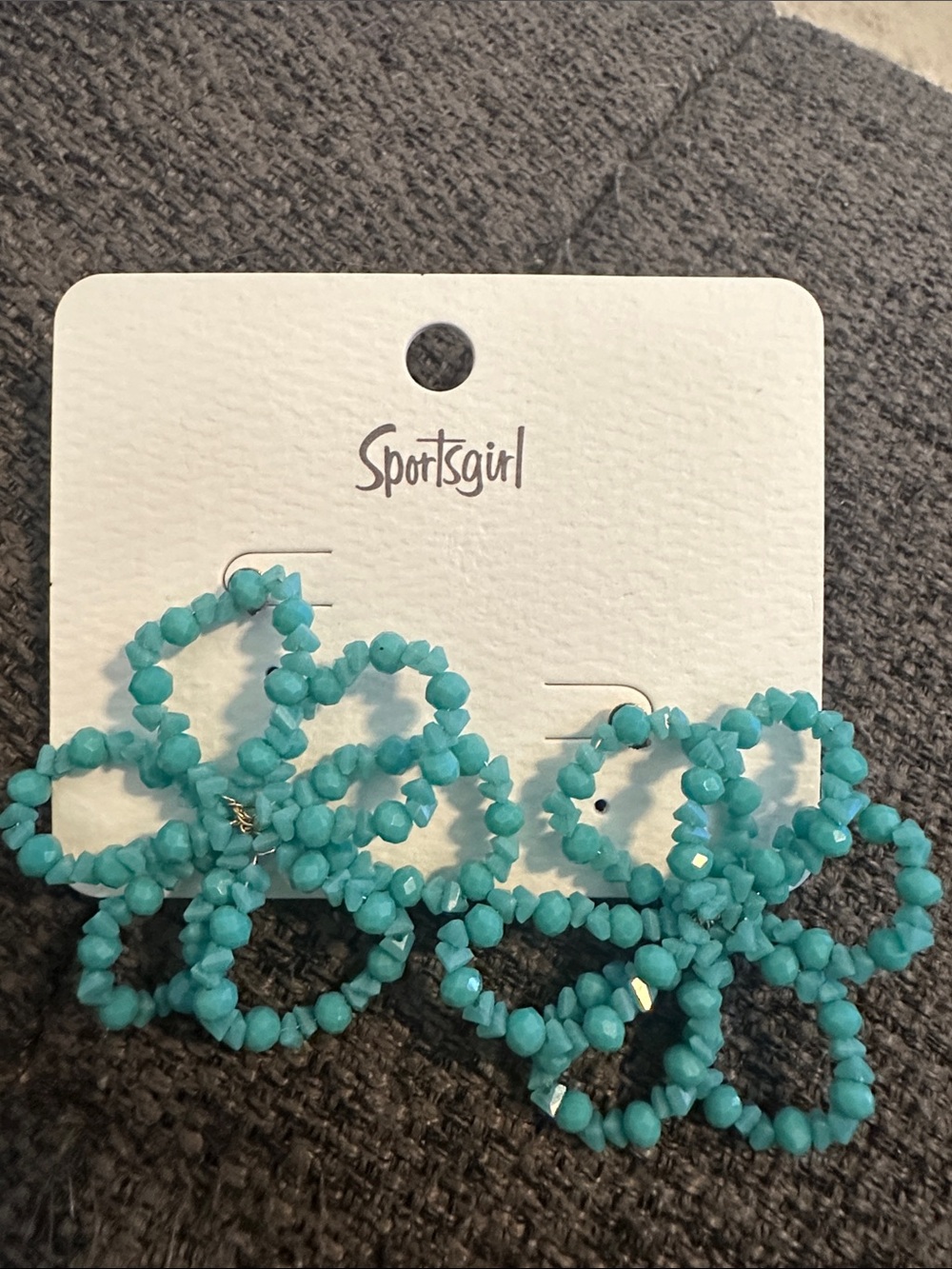 NWT Sportsgirl Turquoise Floral Beaded Drop Earrings